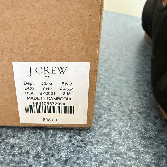 NWT J.Crew Black Suede Women's Smoking Slip On Loafers US 8 - Picture 9 of 9